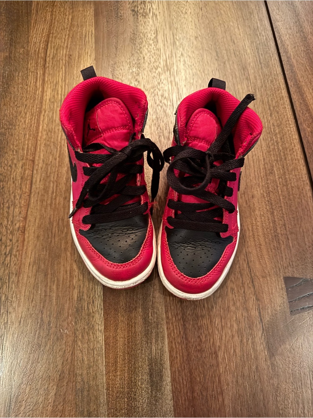 Jordan Kids High-Top Sneakers in Red and Black